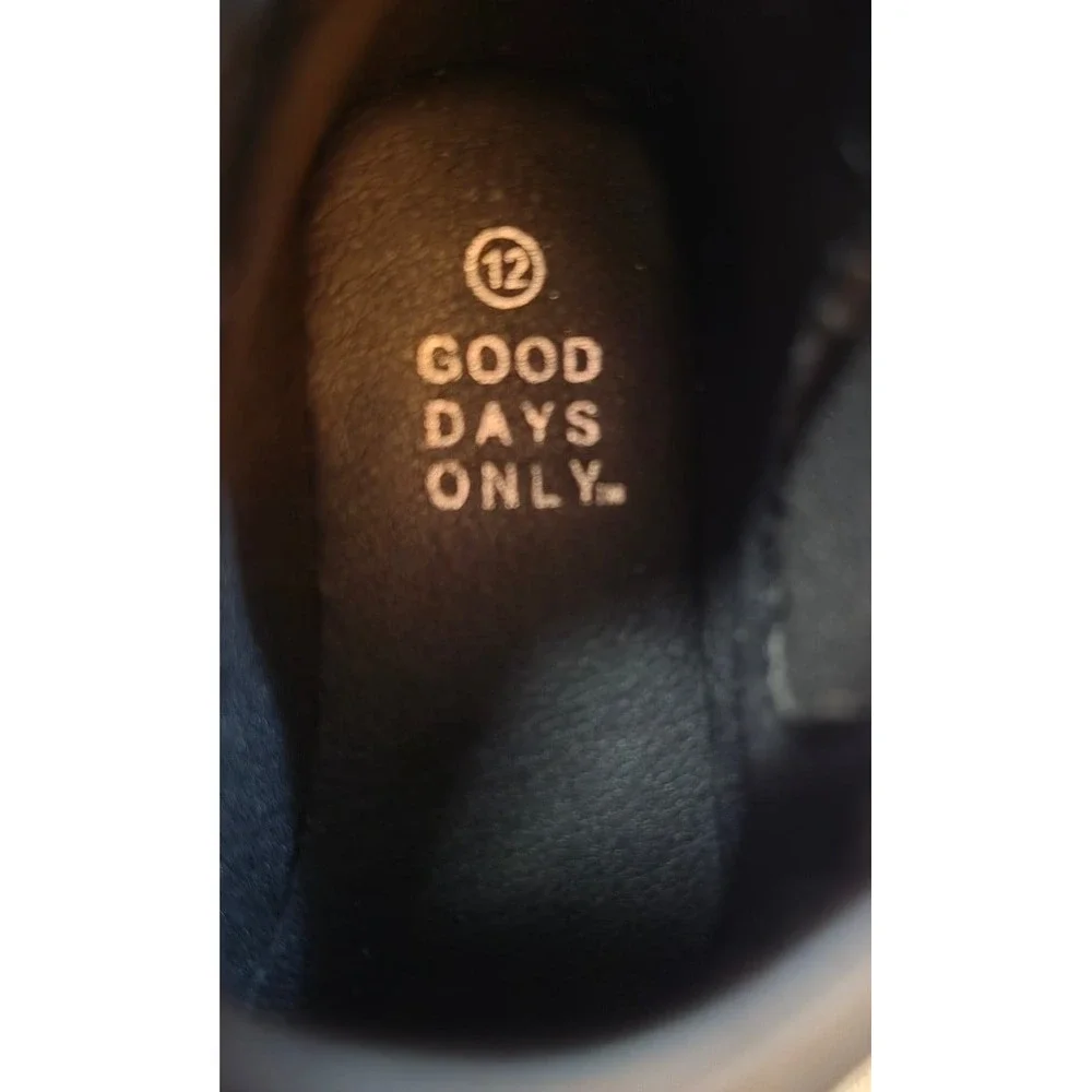 NWT Good Days Only Kids Chelsea Sneaker Boots - Black Suede & Glitter - Size 12